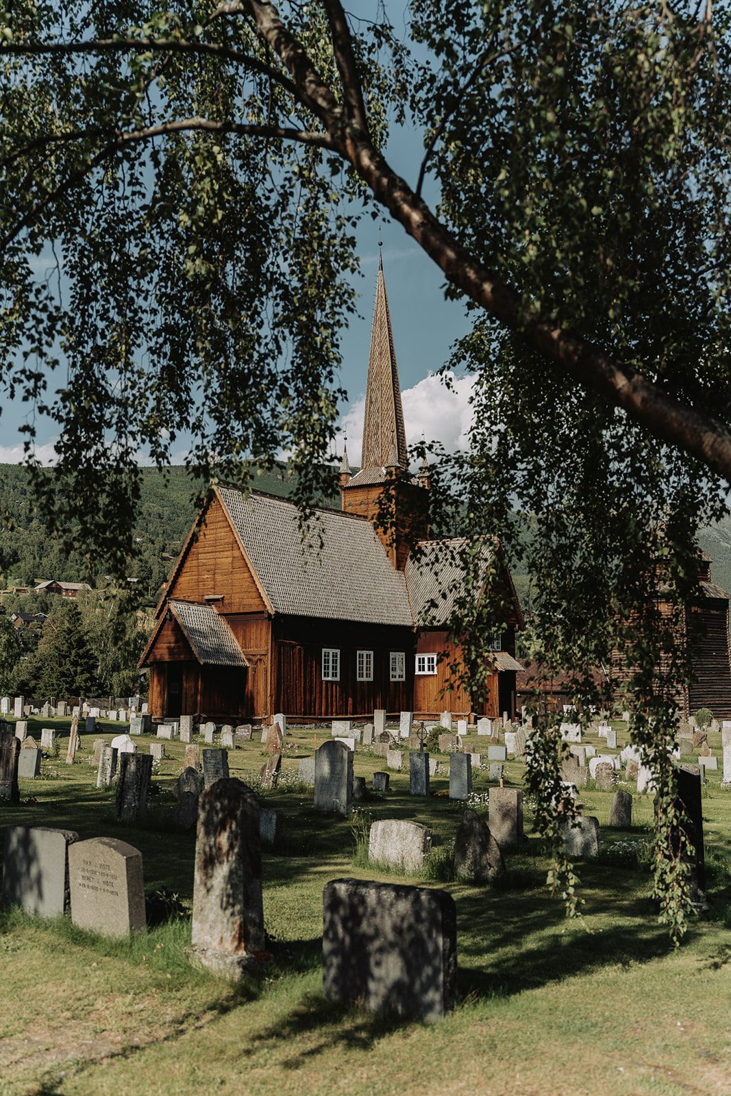 Authentic wooden stave church in Norway