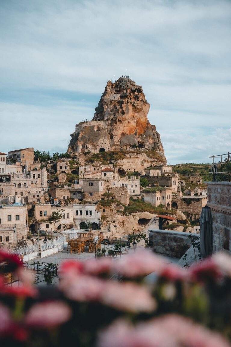 Chateau in the rock at Ortahisar in Cappadocia on the Cappadocia trail