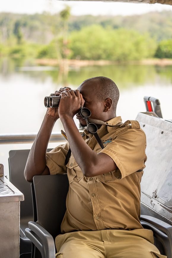 Local from Uganda in Queen Elizabeth during safari in Uganda