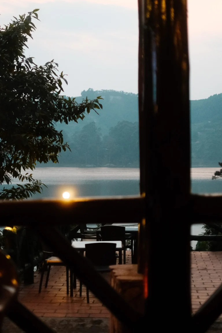 sunset at Lake Bunyonyi Overland Resort