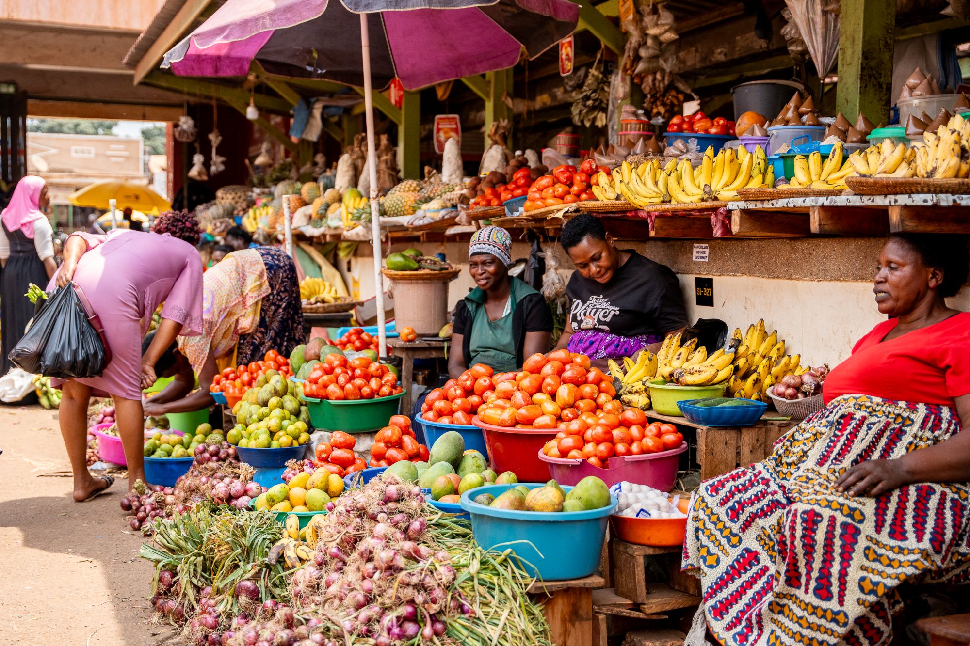 Een lokale markt in Oeganda