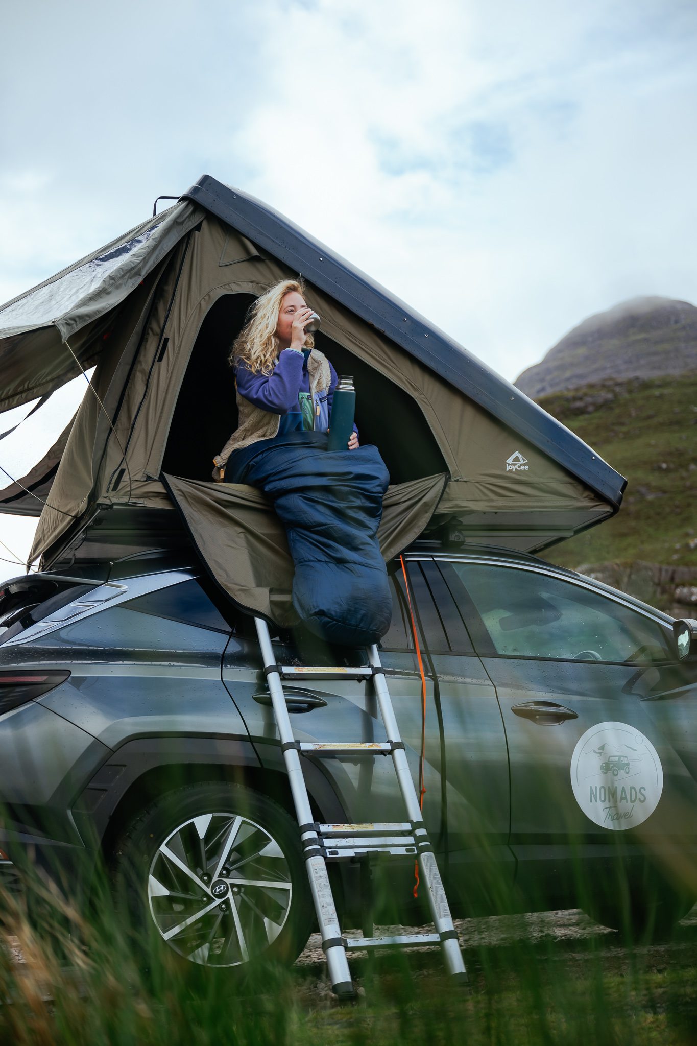 Road trip rooftop tent camping