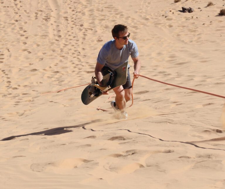 Sand boarding in Wadi Rum