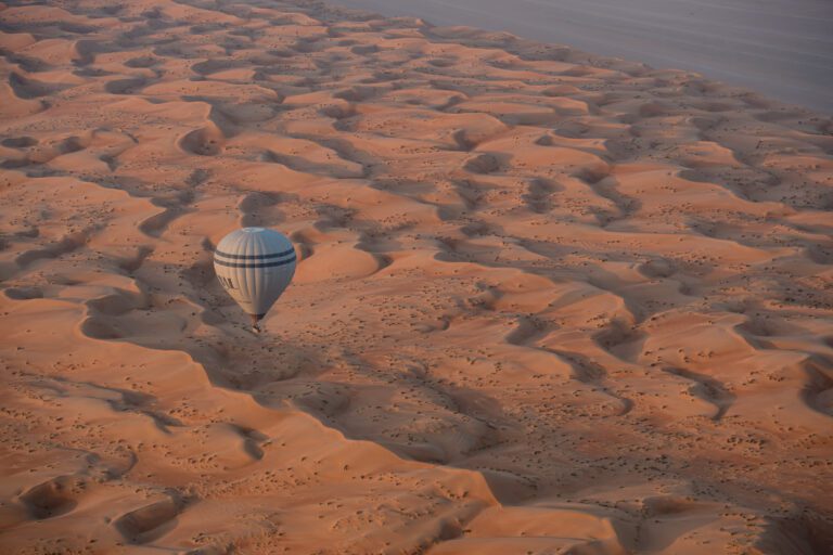 hot air balloon over the desert of Oman