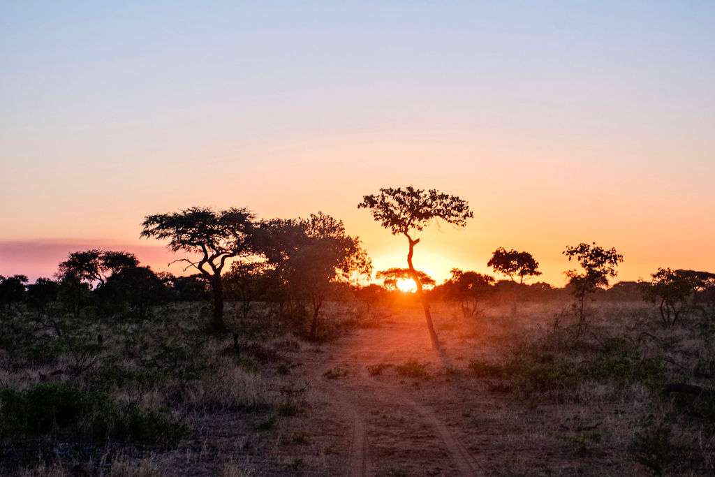 Coucher de soleil en Namibie
