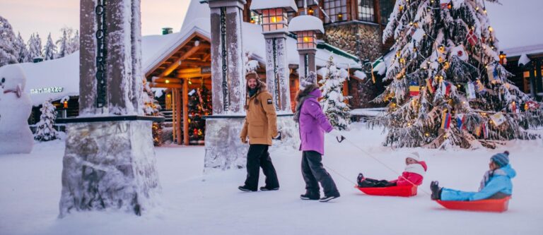 Family in Santa Claus Village Lapland
