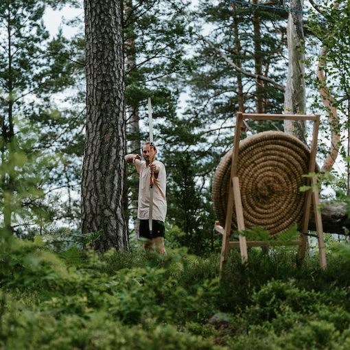 archery nordic woods glamping