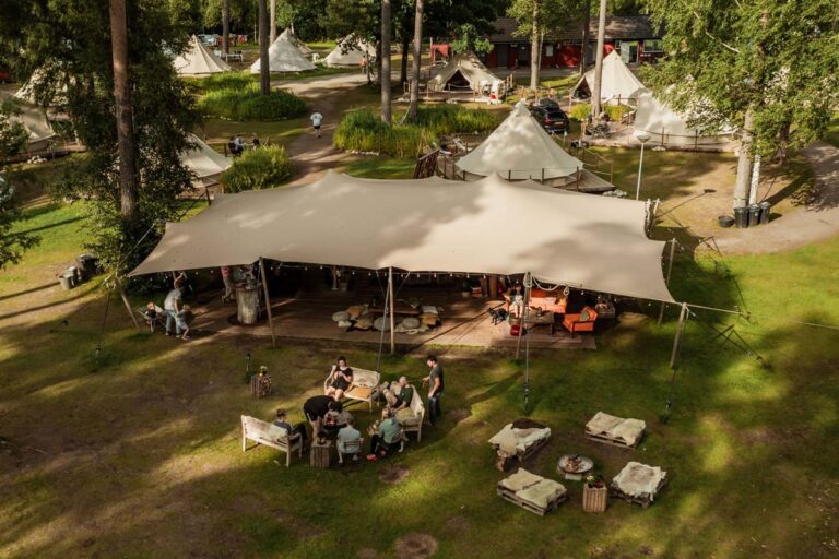 shared area nordic woods glamping