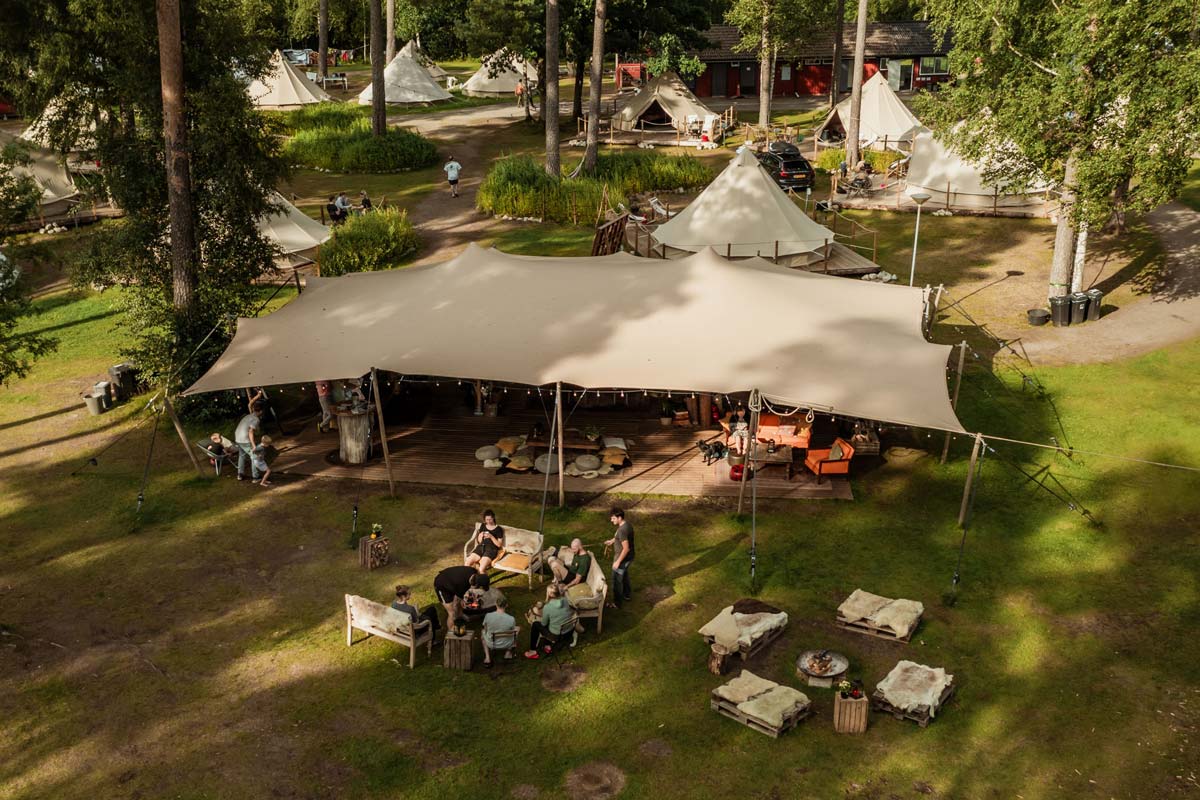 shared area nordic woods glamping