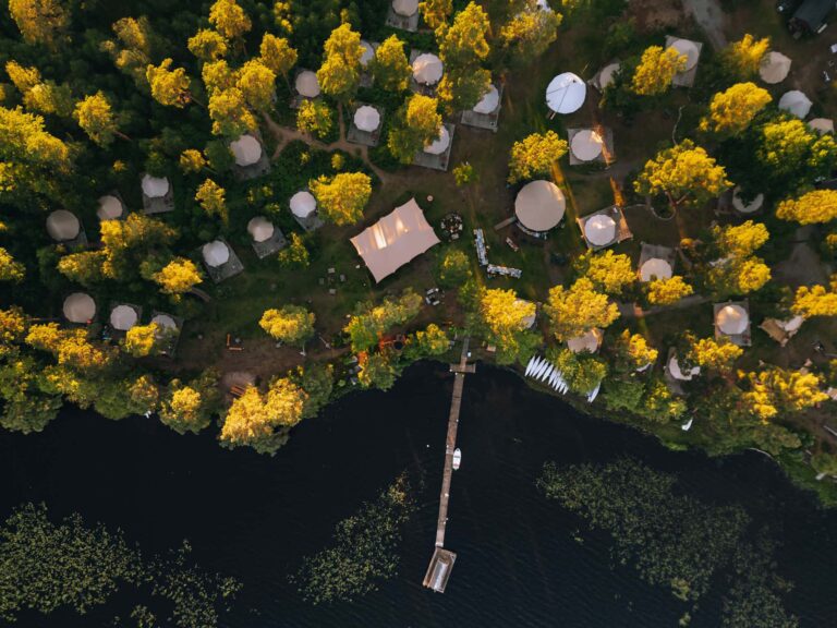 Aerial photo of Nordic Woods glamping