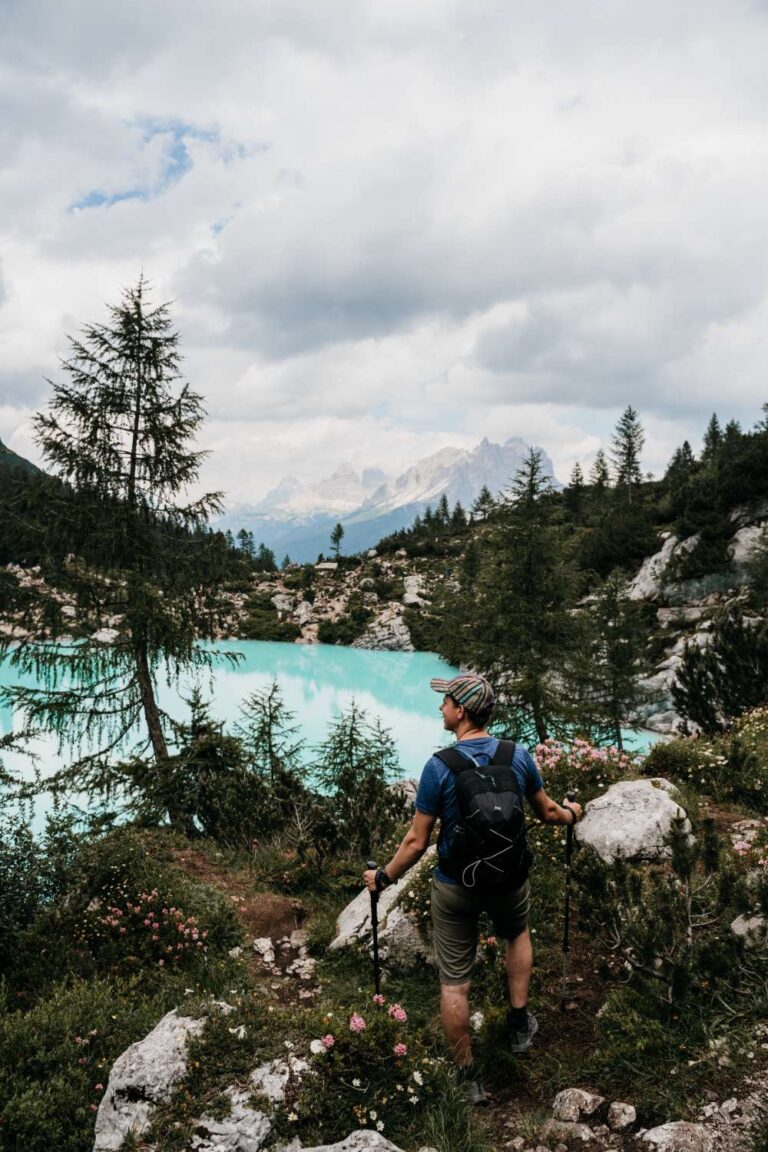 Lago di Sorapis hiking Dolomites Hiking Dolomites Walking Dolomites