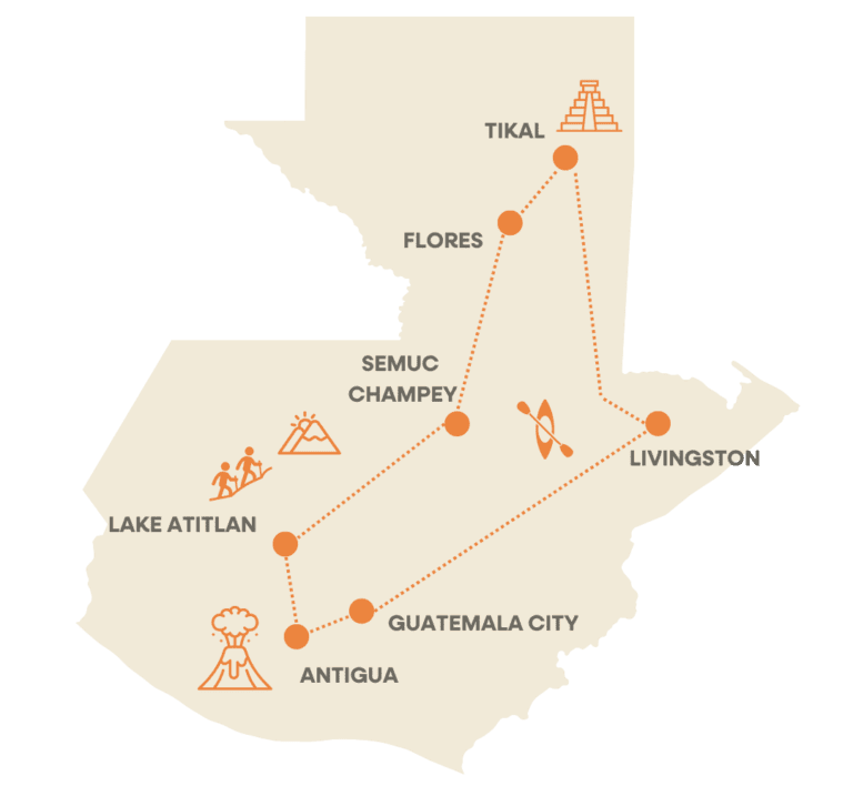 Groepsreis Guatemala - route
