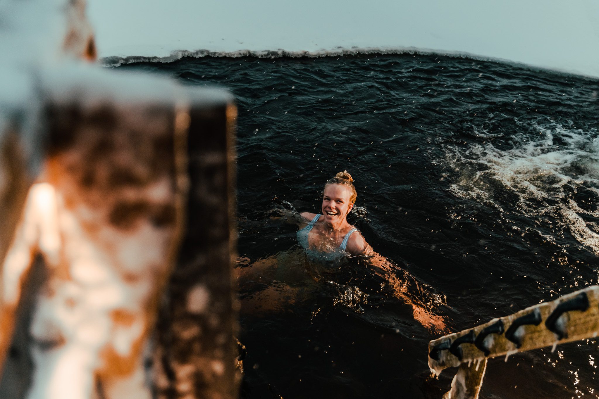 Sauna lac de glace en Laponie.
